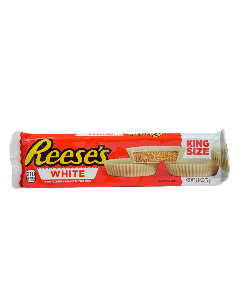 Reese’s White King Size verpakt in witte chocolade met pindakaasvulling – Amerikaanse snack 79 gram


