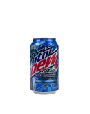Blikje Mountain Dew Voltage met blauw design en raspberry-citrus smaak – Amerikaanse frisdrank met ginseng

