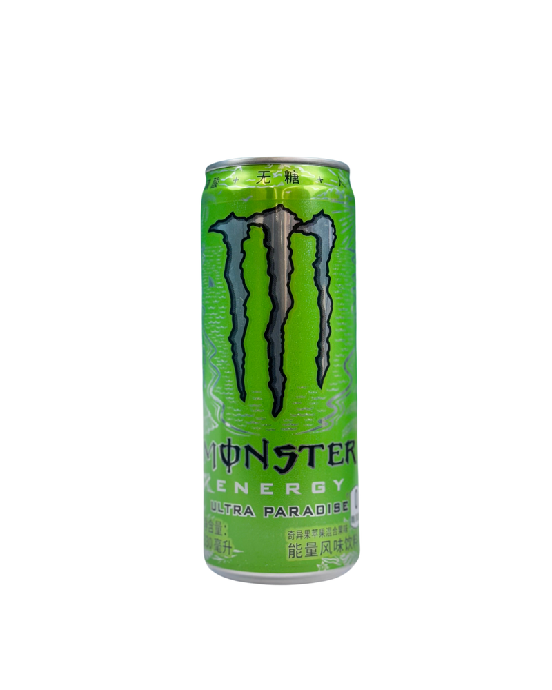 Groen blik Monster Ultra Paradise met tropisch design – suikervrije energie drank

