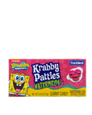 Doosje Krabby Patties Watermelon gummy snoep met SpongeBob op de verpakking