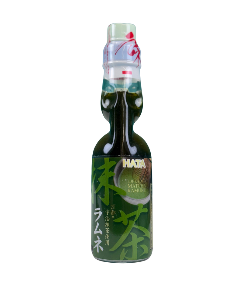 Hata Matcha Ramune flesje met groene thee smaak uit Japan

