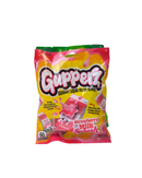 Gupperz Strawberry Milk Splash snoepzak met roze vloeibaar gevulde gummies en melk design

