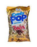 Goudkleurige zak Candy Pop popcorn met stukjes Twix

