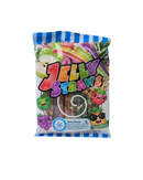 Blauw blikje Warheads frisdrank met zure blauwe frambozensmaak en stripachtige opdruk

