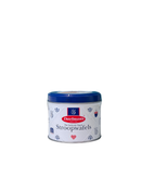 Wit en blauw blik van Daelmans gevuld met authentieke Nederlandse stroopwafels

