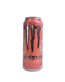 Perzikkleurig blik Monster Energy Ultra Peachy Keen met witte illustraties en zero sugar label