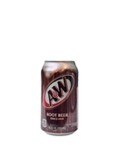 Bruin blikje A&W Root Beer met schuimkraag en vintage uitstraling

