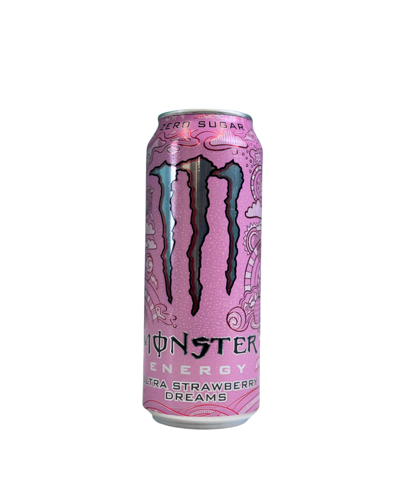 ChatGPT said:
titel: Monster Energy - Ultra Strawberry Dreams (Zero Sugar)
alt tekst: Roze blik Monster Ultra Strawberry Dreams met aardbei-design en suikervrije energieformule