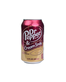 Bordeaux met beige blikje Dr Pepper met cream soda smaak in klassieke stijl

