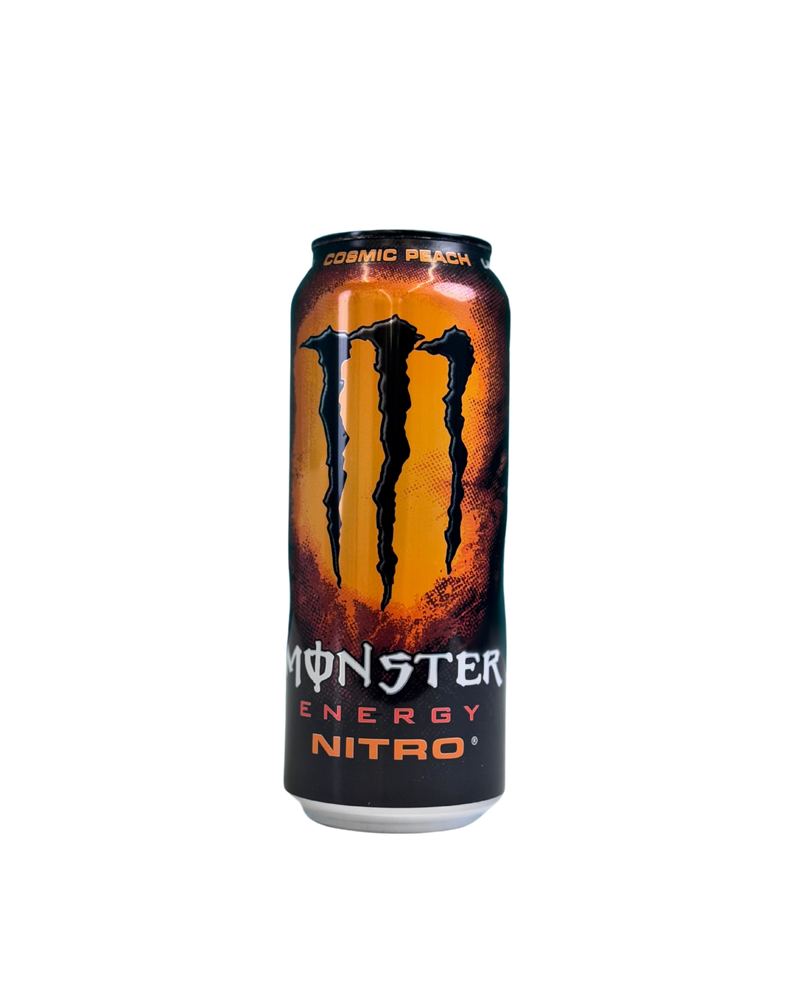 Zwart-oranje blik Monster Nitro Cosmic Peach met bruisende energieboost