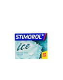 Blauwe verpakking Stimorol Ice kauwgom met ijs- en mintdesign

