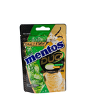 Japanse Mentos Duo verpakking met meloensoda en vanille-ijs illustraties

