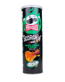 Prince's Scorchin Hot chips verpakking met sour cream & onion smaak