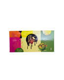 Kleurrijke verpakking van Fix Dessert Chocolatier met pistache-illustratie en Arabische opdruk