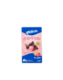 Roze doosje met Oreo bites gevuld met aardbeienvulling en illustratie van aardbeien