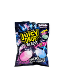 Donkere ruimte-achtige zak met Juicy Drop Blasts snoepjes gevuld met zure poeder
