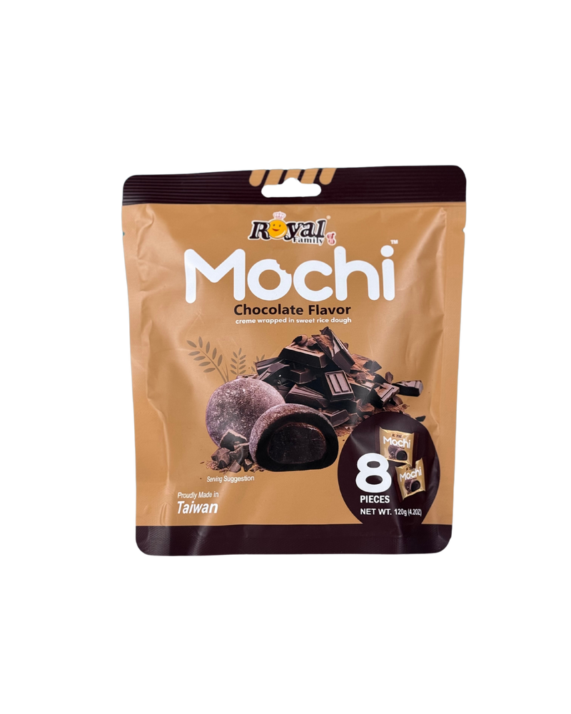 ruine verpakking Royal Family Mochi met stukjes chocolade en donkere mochi's afgebeeld