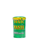 Groene tonvormige verpakking met Toxic Waste Green Sour Candy
