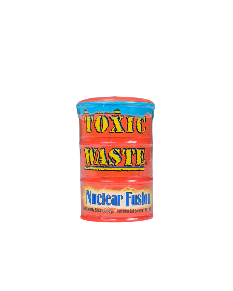 Rode verpakking van Toxic Waste met de naam Nuclear Fusion