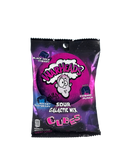 Paarse verpakking Warheads Galactic Mix met zure cubes in space-thema