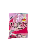 Roze zak Bubs Goody met roze-witte ovale snoepjes