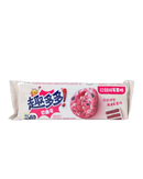 Witte wikkel met roze red velvet cookie met witte en donkere chocostukjes