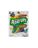 Doos Fruit Roll-Ups Tropical Tie-Dye met regenboogkleuren op witte achtergrond